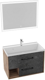 Grossman Мебель для ванной Реал 80 подвесная бетон Арья/веллингтон – фотография-1